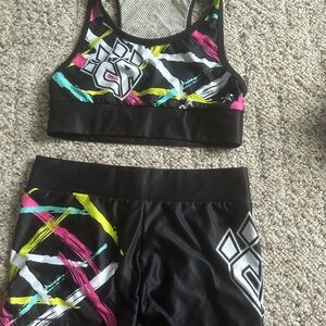 new cheer Athletics practice wear adult small shorts + bra
